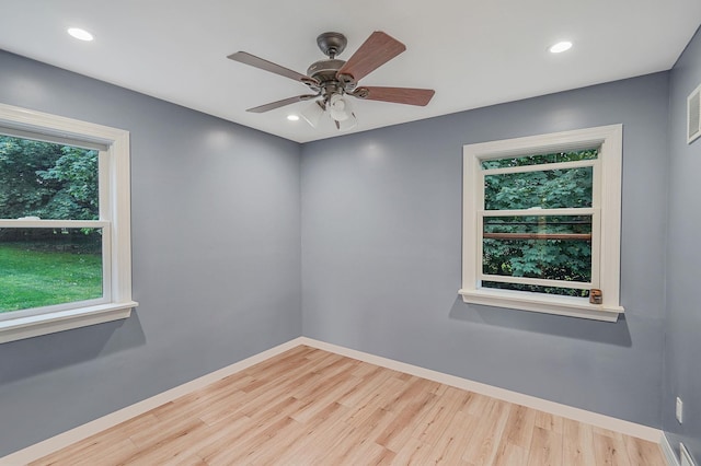 6 Youngs Ln, Setauket, NY 11733 - unfurnished room with wood finished floors, recessed lighting, and a ceiling fan