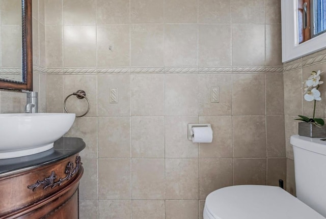 709 Demott Ct, Westbury, NY 11590 - bathroom with tile walls and vanity