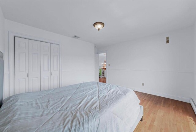 709 Demott Ct, Westbury, NY 11590 - bedroom featuring wood finished floors and a closet