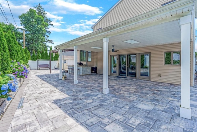 709 Demott Ct, Westbury, NY 11590 - view of patio / terrace with ceiling fan