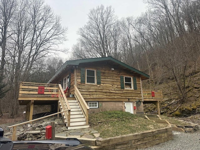 989 Chiloway Rd, Roscoe, NY 13856 - view of side of property featuring stairs and a deck