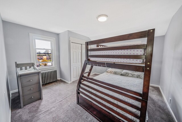 26 Rosedale Ave, Freeport, NY 11520 - carpeted bedroom featuring radiator and a closet