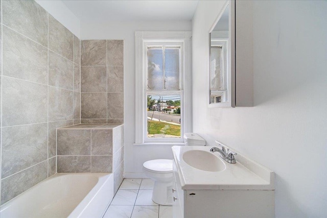 221 E Main St, Middletown, NY 10940 - full bathroom featuring vanity and marble finish flooring