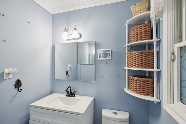 65 Winston Dr, Smithtown, NY 11787 - bathroom featuring vanity and crown molding