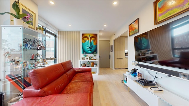 40-22 61st St Unit 2K, Woodside, NY 11377 - living room with wood finished floors and recessed lighting