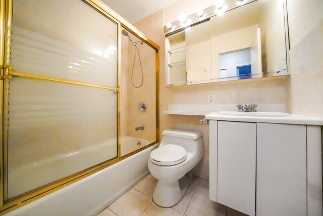 504 Julius Rd Unit 7C, College Point, NY 11356 - bathroom with enclosed tub / shower combo, tile patterned flooring, and vanity