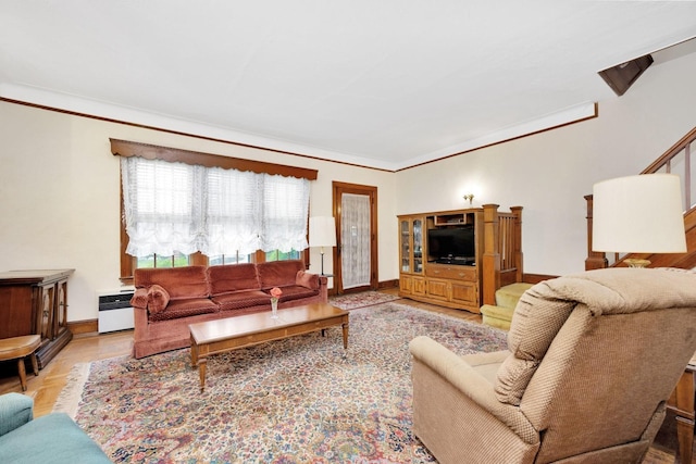 64-66 82nd Pl, Middle Village, NY 11379 - living room featuring crown molding