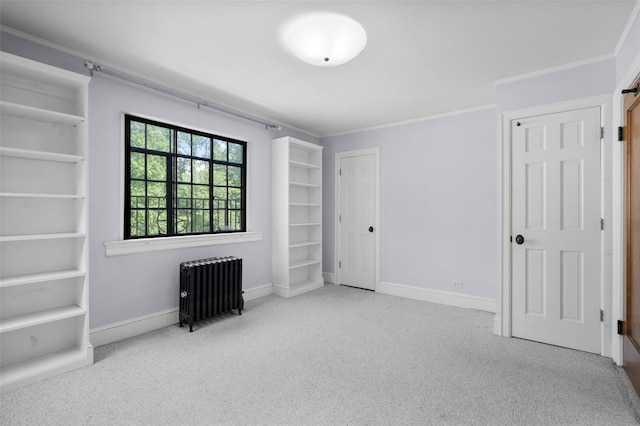 1 Highwood Way, Larchmont, NY 10538 - unfurnished bedroom with radiator, carpet flooring, and ornamental molding