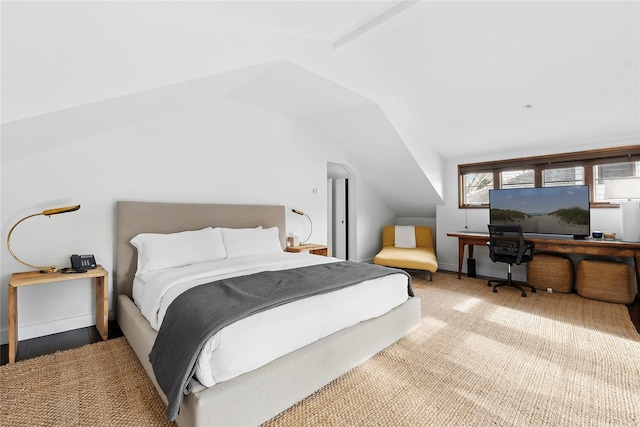 178 Skimhampton Rd, Amagansett, NY 11937 - carpeted bedroom featuring vaulted ceiling