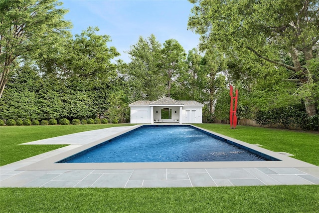 178 Skimhampton Rd, Amagansett, NY 11937 - swimming pool featuring an outdoor structure, a patio area, and a storage structure
