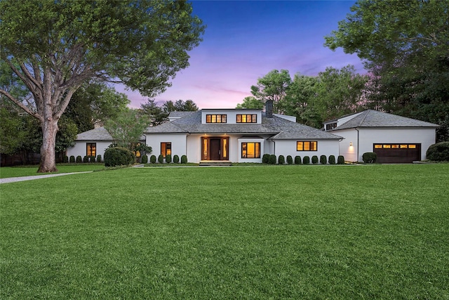 178 Skimhampton Rd, Amagansett, NY 11937 - view of front of property with a lawn, a chimney, and roof with shingles