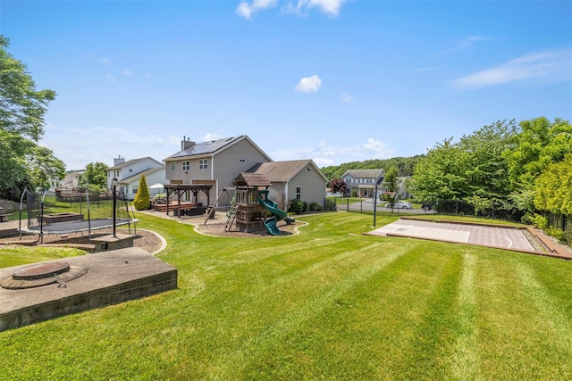 9 June Rd, Chester, NY 10918 - view of yard featuring a trampoline, a playground, and a residential view