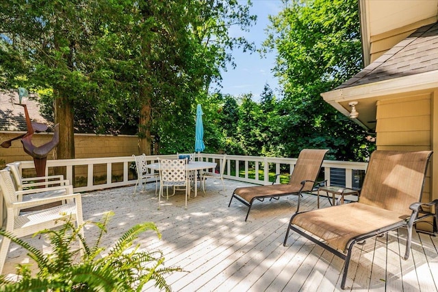 34 Elm St, Great Neck, NY 11021 - wooden deck with outdoor dining area