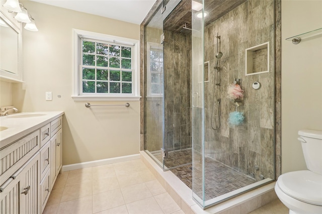 10 Jennifer Ln, Carmel, NY 10512 - full bath with double vanity, a shower stall, and tile patterned flooring