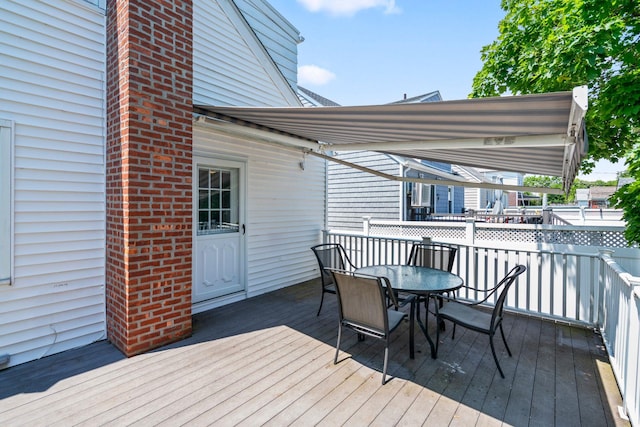 46-27 195th St, Flushing, NY 11358 - wooden terrace with outdoor dining space