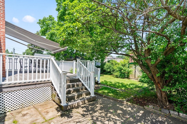 46-27 195th St, Flushing, NY 11358 - deck with a lawn and a patio