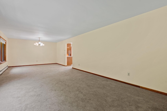 41-59 Fox Mountain Rd, Livingston Manor, NY 12758 - spare room with a chandelier and light carpet