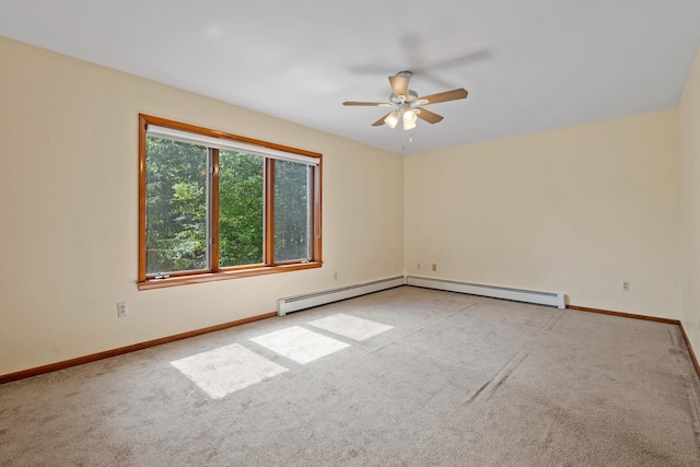 41-59 Fox Mountain Rd, Livingston Manor, NY 12758 - carpeted empty room featuring a ceiling fan and baseboard heating