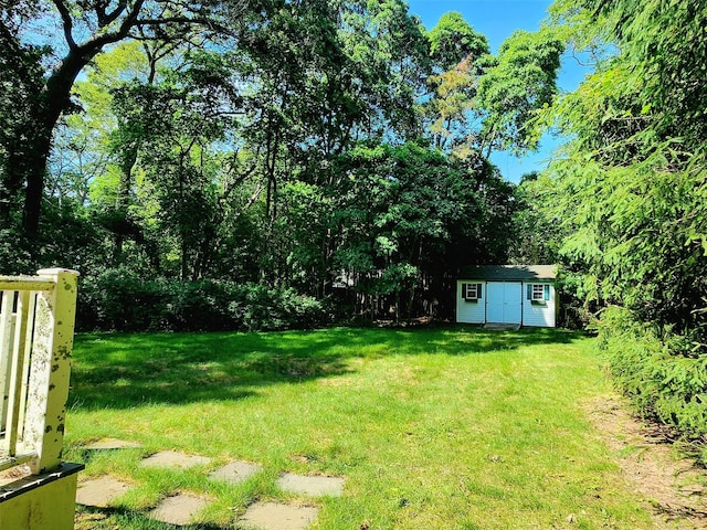 49 Sayres Path, Wainscott, NY 11975 - view of grassy yard featuring a storage shed