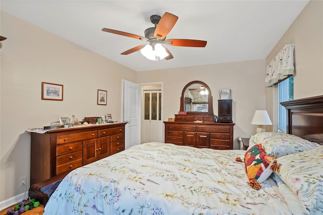6404 78th St, Middle Village, NY 11379 - bedroom featuring baseboards and ceiling fan