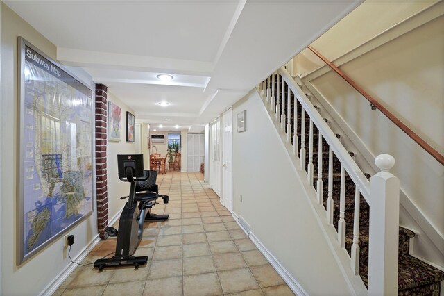 6404 78th St, Middle Village, NY 11379 - workout room featuring baseboards