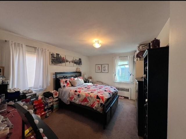 6404 78th St, Middle Village, NY 11379 - bedroom with radiator heating unit and carpet floors