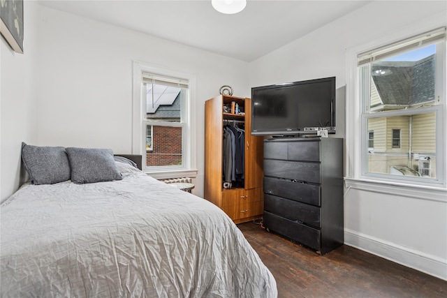 222 E 4th St, Mount Vernon, NY 10553 - bedroom with dark wood-type flooring, multiple windows, and a closet