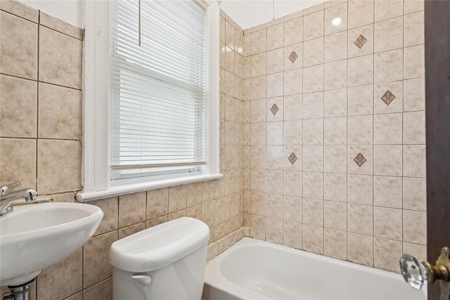 222 E 4th St, Mount Vernon, NY 10553 - bathroom with tile walls and toilet