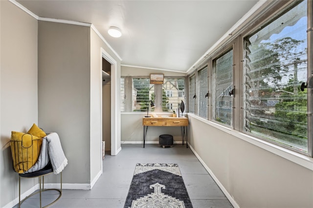 222 E 4th St, Mount Vernon, NY 10553 - sunroom / solarium featuring baseboards and crown molding