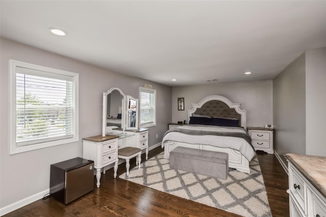 393 S 4th St, Lindenhurst, NY 11757 - bedroom featuring dark wood-style flooring and recessed lighting