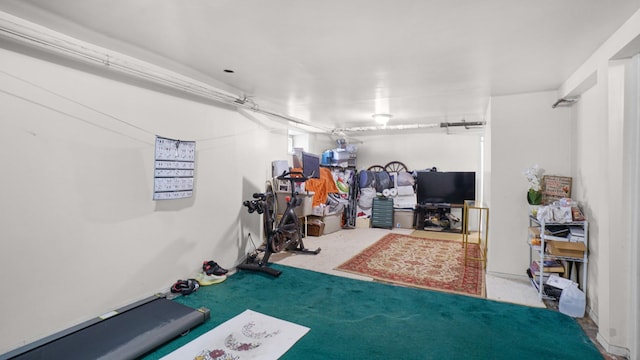 89-10 189th St, Hollis, NY 11423 - workout area featuring carpet flooring