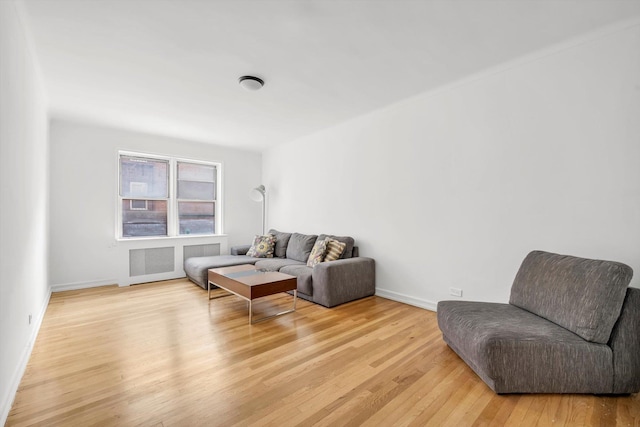 63-60 102nd St Unit A8, Rego Park, NY 11374 - living area featuring light wood-style flooring and radiator heating unit
