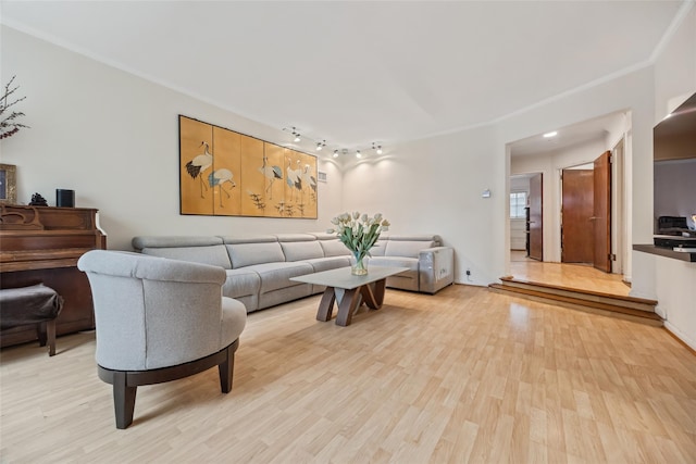 213-09 64th Ave, Oakland Gardens, NY 11364 - living area featuring light wood finished floors and crown molding