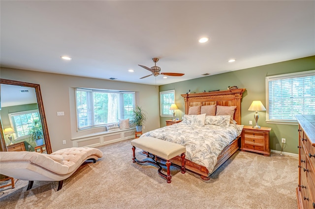122 Cambon Ave, Saint James, NY 11780 - bedroom featuring carpet floors, recessed lighting, and ceiling fan