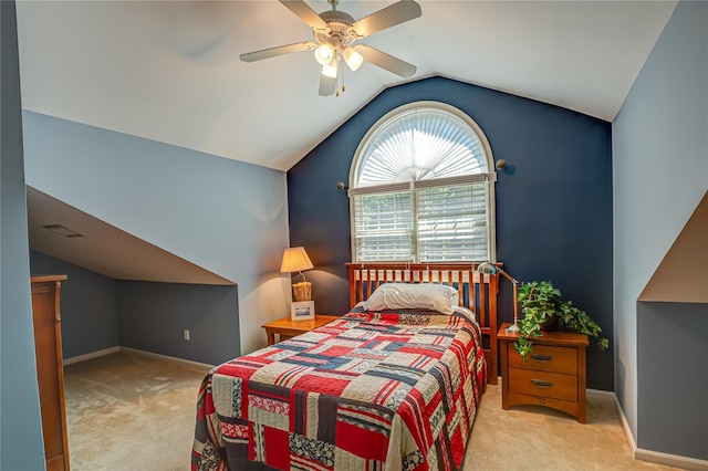 122 Cambon Ave, Saint James, NY 11780 - bedroom featuring carpet, lofted ceiling, and a ceiling fan