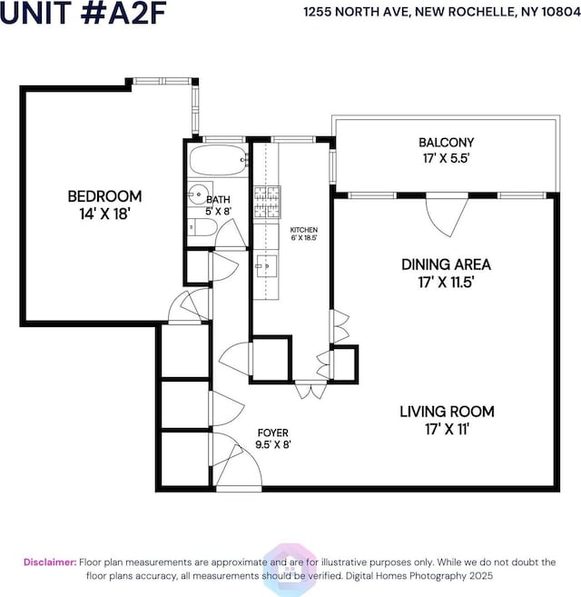 1255 N Ave Unit 2F, New Rochelle, NY 10804 - view of floor plan / room layout
