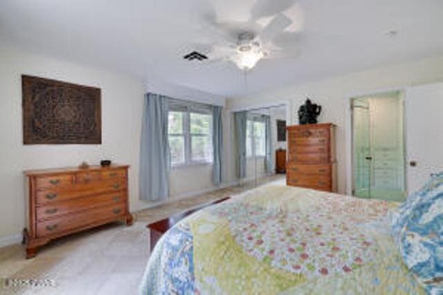 312 E Ann St, Milford, PA 18337 - bedroom with baseboards and a ceiling fan