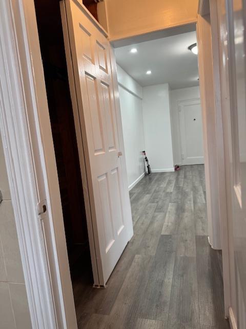 44-16 Macnish St Unit 5B, Elmhurst, NY 11373 - hallway with dark wood finished floors and recessed lighting