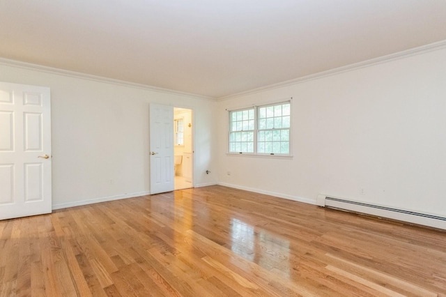2 Demarest Rd, Chestnut Ridge, NY 10977 - unfurnished room featuring crown molding, light wood-style floors, and a baseboard radiator