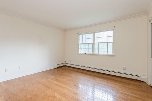 2 Demarest Rd, Chestnut Ridge, NY 10977 - unfurnished room with baseboard heating, crown molding, and light wood-type flooring