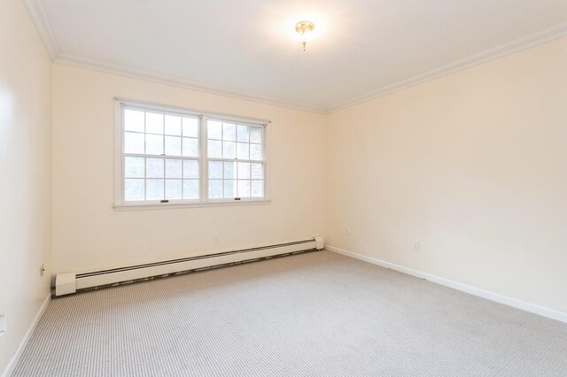 2 Demarest Rd, Chestnut Ridge, NY 10977 - spare room featuring a baseboard radiator, carpet, and crown molding