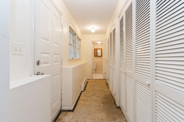 2 Demarest Rd, Chestnut Ridge, NY 10977 - corridor featuring baseboard heating and concrete floors