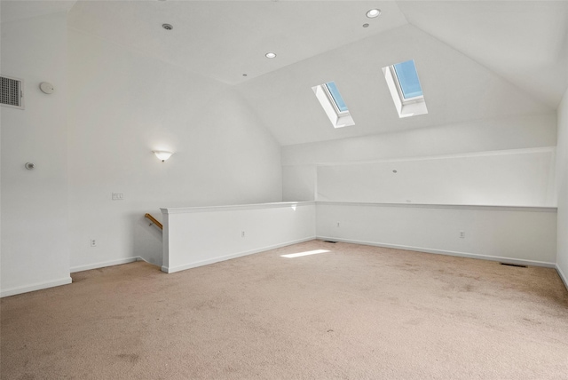 402 Waterview Dr, Poughkeepsie, NY 12601 - bonus room featuring vaulted ceiling, a skylight, carpet floors, and recessed lighting