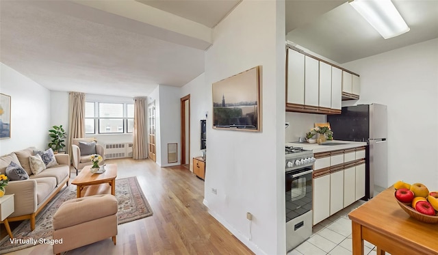 8420 153rd Ave Unit 6H, Howard Beach, NY 11414 - living room with radiator and light wood finished floors