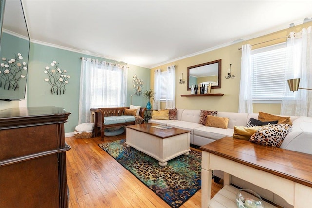 2 Croydon Dr, North Bellmore, NY 11710 - living area featuring wood finished floors and crown molding