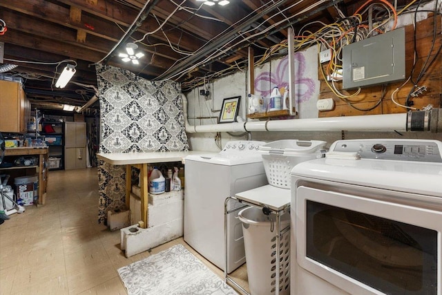 2 Croydon Dr, North Bellmore, NY 11710 - laundry room with washer and dryer and electric panel