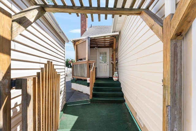 2 Croydon Dr, North Bellmore, NY 11710 - entrance to property with a chimney
