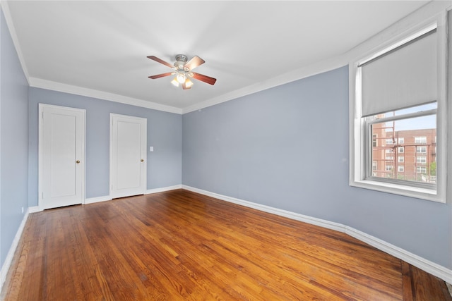 9437 Shore Rd Unit E6, Brooklyn, NY 11209 - unfurnished bedroom featuring wood finished floors, ceiling fan, and ornamental molding