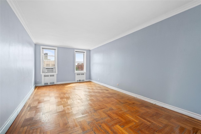 9437 Shore Rd Unit E6, Brooklyn, NY 11209 - empty room with radiator, ornamental molding, and cooling unit