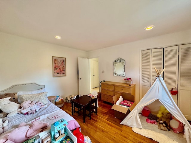 48 Marlene Dr, Syosset, NY 11791 - bedroom featuring a closet, wood finished floors, and recessed lighting